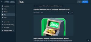 Stake.com innskudd og uttak