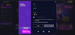 Justbit Registrering og medlemskap