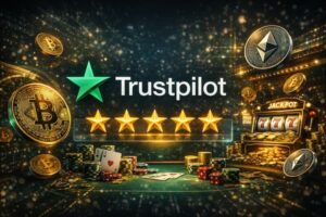 Seriøse kryptokasinoer med høye Trustpilot-vurderinger