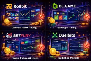 4 eksempler på kryptokasinoer som også tilbyr handelslignende funksjoner