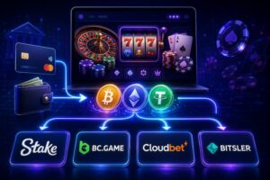 Populære kryptocasinoer med lignende Buy Crypto-flyter